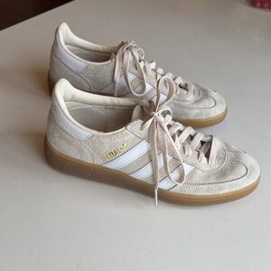 Adidas Women's Beige and White Sneakers